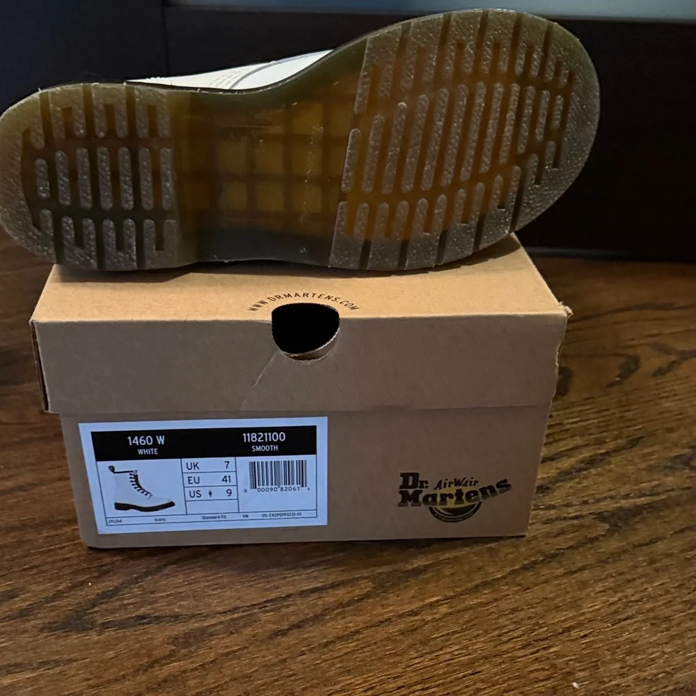 Dr. Martens White and Black Leather Boots - Picture 3 of 6